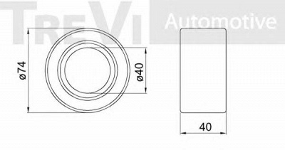 TREVI AUTOMOTIVE wb1560 -  Комплект подшипника ступицы колеса